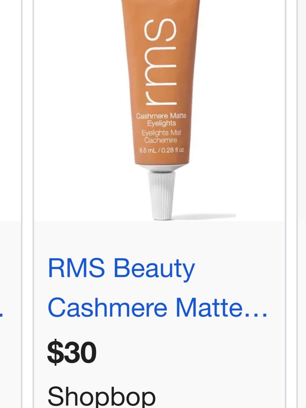 RMS Beauty Cashmere Matte Eyelights - Warm Tan Tube never opened